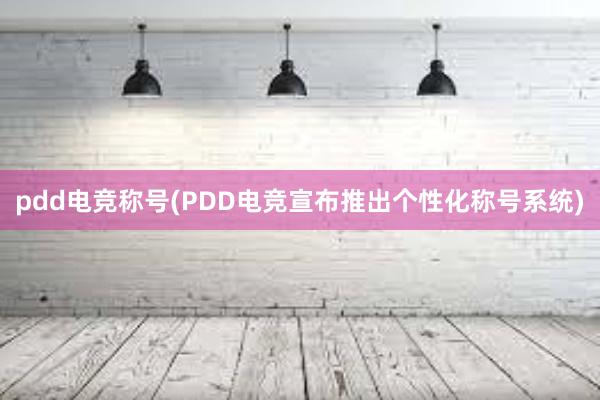 pdd电竞称号(PDD电竞宣布推出个性化称号系统)